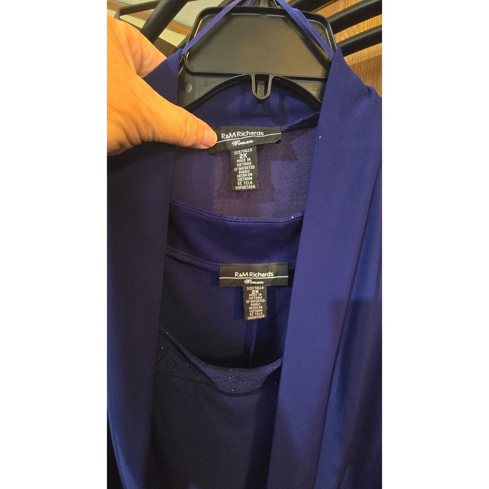 #33, Cobalt Blue 2 piece dress and overcoat,  SZ 2X by R&M Richards - Picture 6 of 7